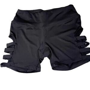 Velocity Black Cutout Side Workout Shorts – Ladder Style Size Medium